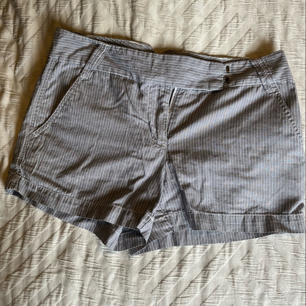 J. Crew grey pinstripe shorts. Size 4.